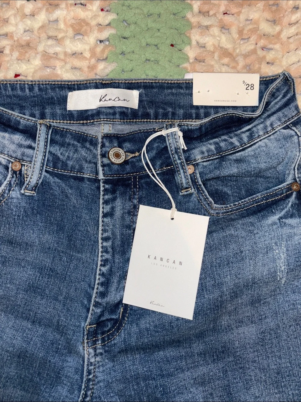 Women's KanCan Distressed Dark Blue Jeans